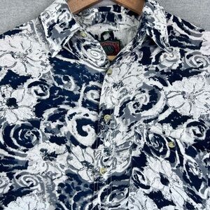 Vintage 80s‎ Hawaiian Shirt Tropical AOP Size M Loop Collar Mondial Shirt